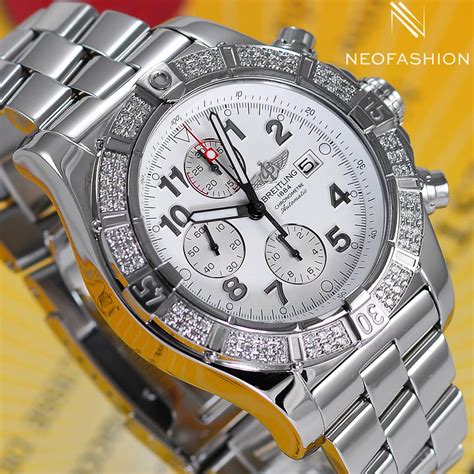 breitling super avenger a13370 diamond|Breitling super avenger bezel.